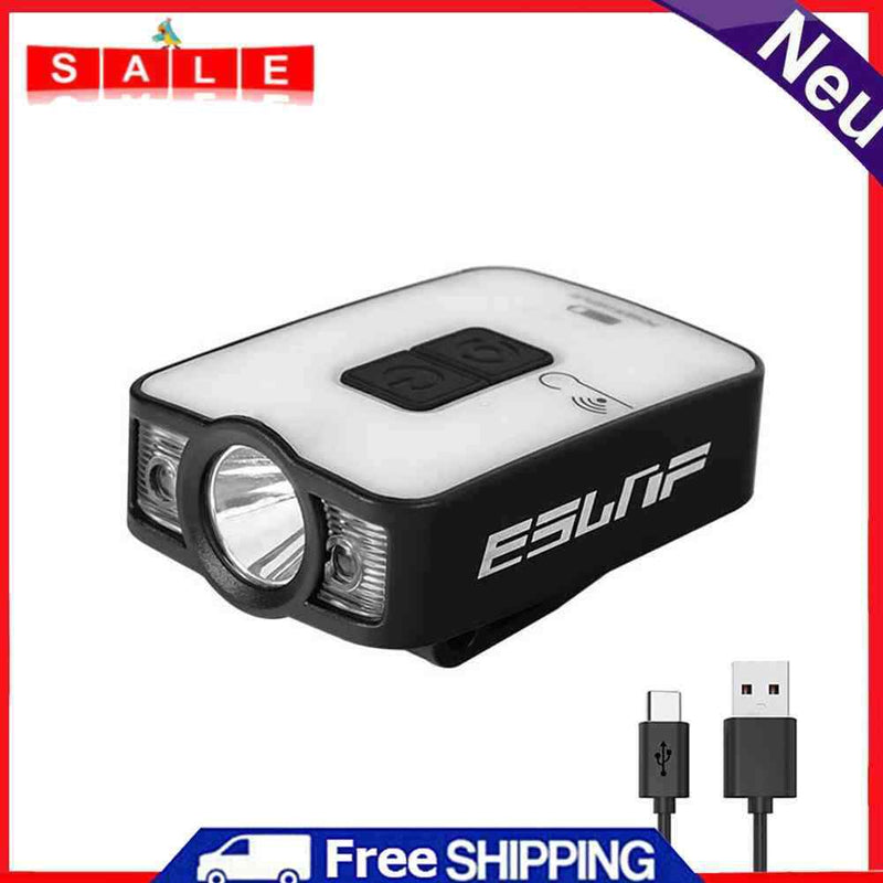 LED Smart Sensor Cap Clip Light XPG + COB Portable Headlamp for Fishing (Black)