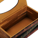 Retro Wood Book Shape Tissue Box Rectangle Napkin Paper Holder Storage Case