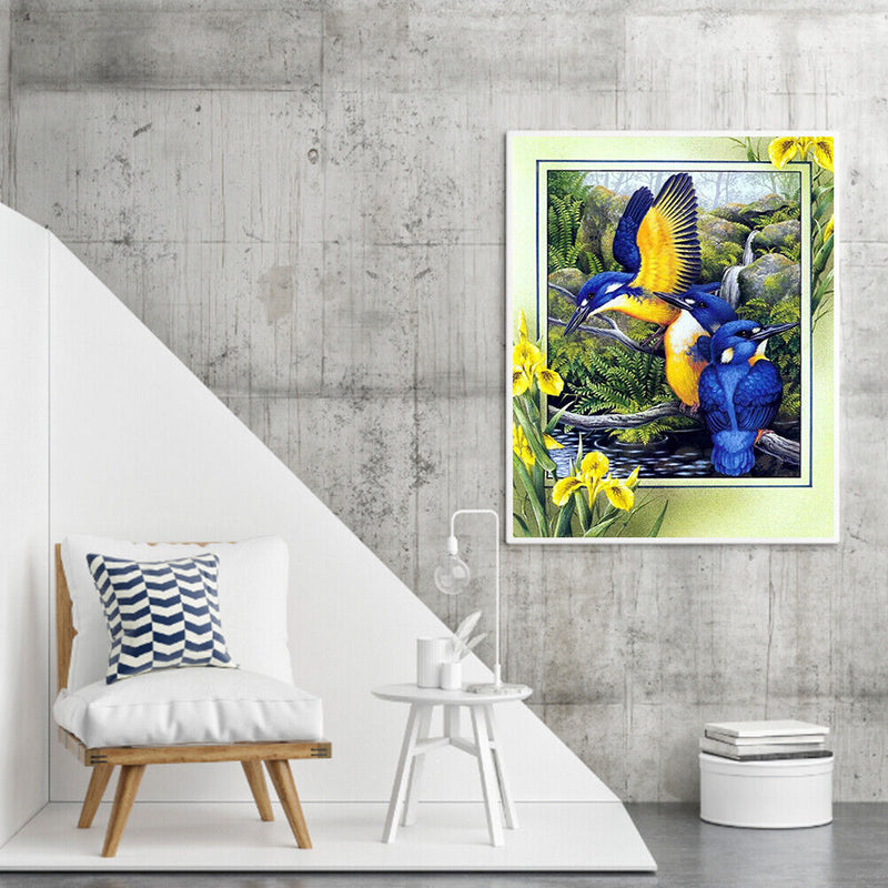 Flower Bird Oil Paint By Numbers Kit DIY Acrylic Painting Wall Art Picture Craft