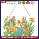 Easter Rabbit Eggs Ornament DIY Rhinestone Pendants Handcraft Hanging Decoration