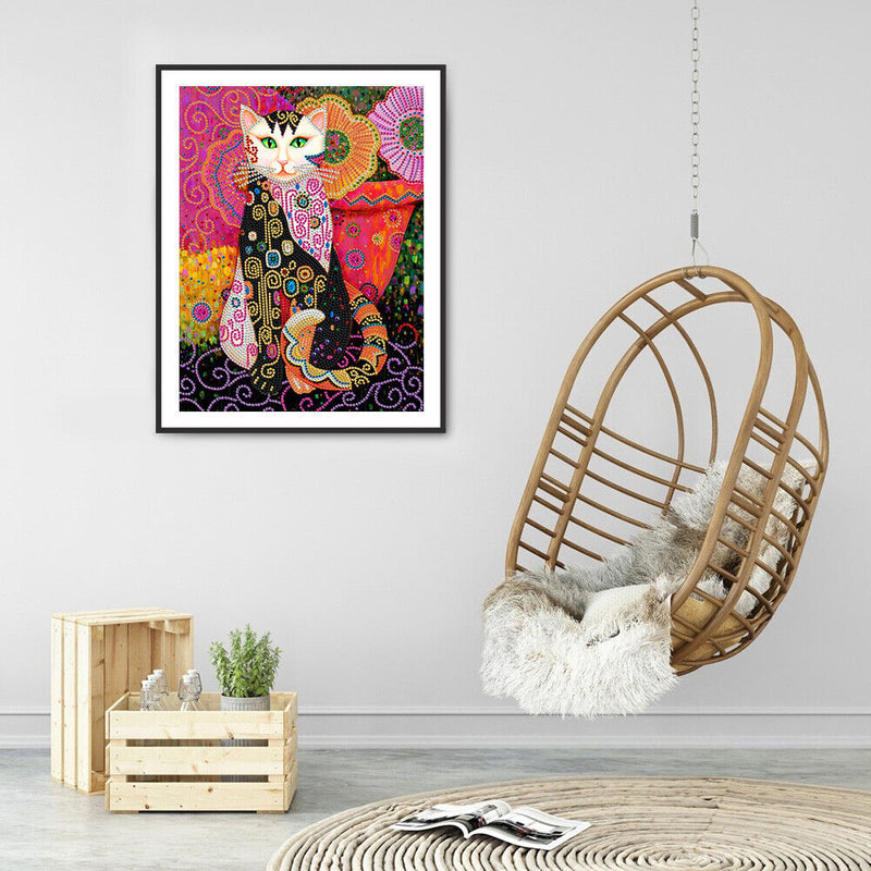5D Diamond Painting Kit Cat Partial Special Shape Drill DIY Craft Mosaic Picture
