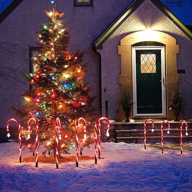 #A 60/72led Solar Candy Cane Lamp Create Festive Atmosphere for Holiday Party