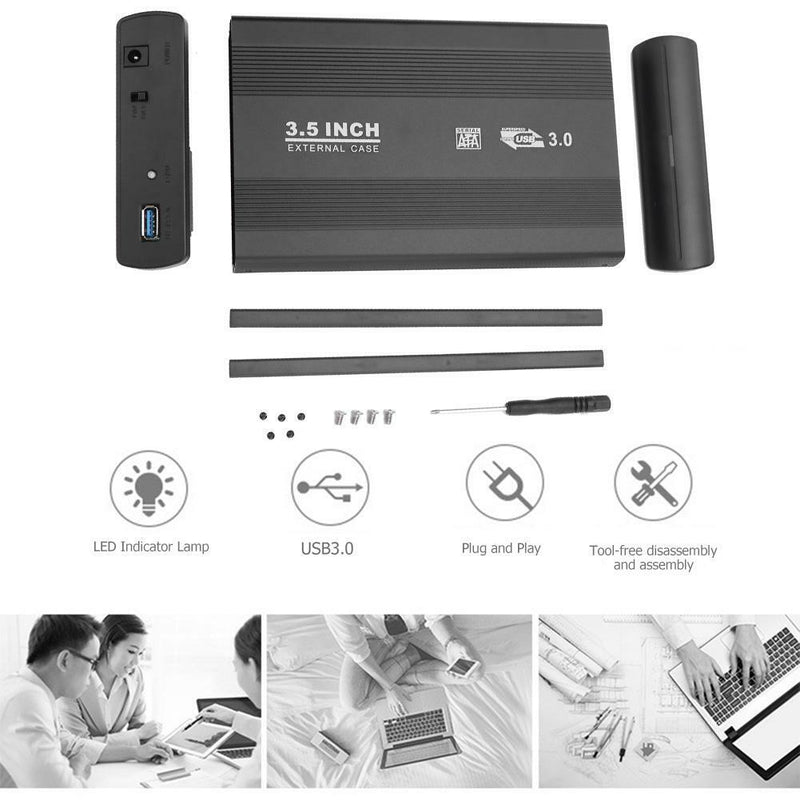 3.5"inch USB 3.0 SATA SSD Hard Drive External Enclosure HDD Mobile Disk Box Case