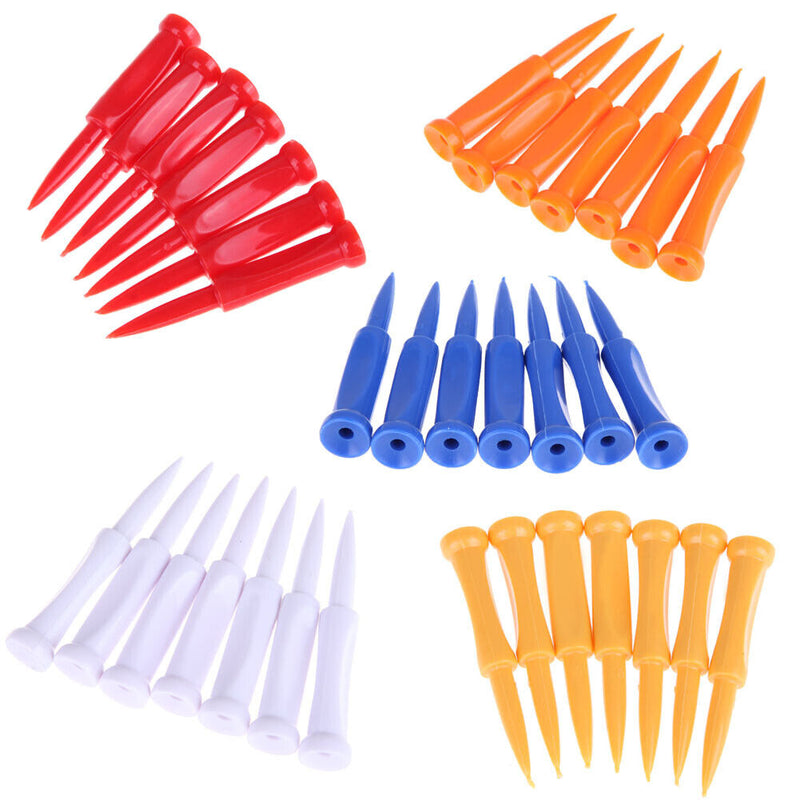 35pcs Golf Tees Plastic Castle Tee Height Control Step Down 68mm