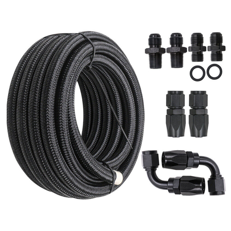 For 4L60E 4L65E Automatic Transmission Cooler Line Kit Black 6AN Steel Braided