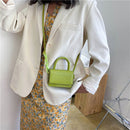 Alligator Pattern Shoulder Crossbody Bag Women PU Leather Mini Handle Tote Purse