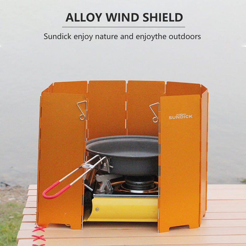 Foldable Camping Stove Windshield Aluminum Alloy Outdoor Gas Cooker Windscr