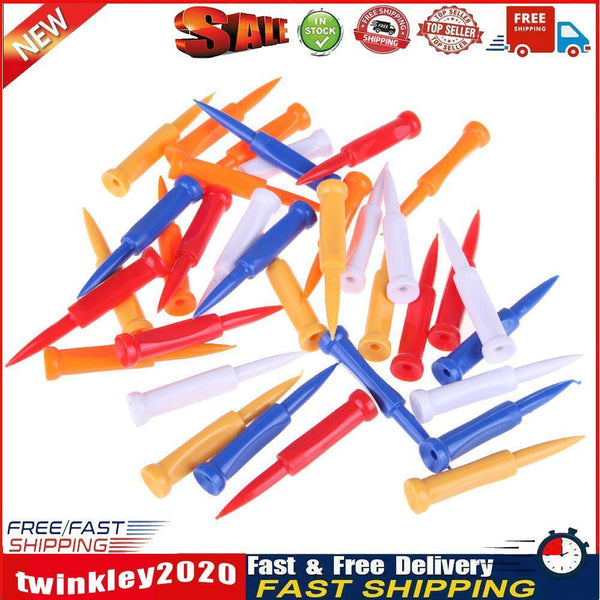 35pcs Golf Tees Plastic Castle Tee Height Control Step Down 68mm Newly