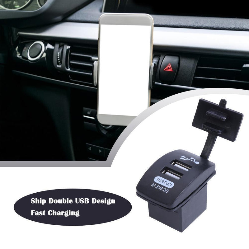 Universal Car Motorcycle 3.1A Dual USB Charger with Waterproof Cover for Phone