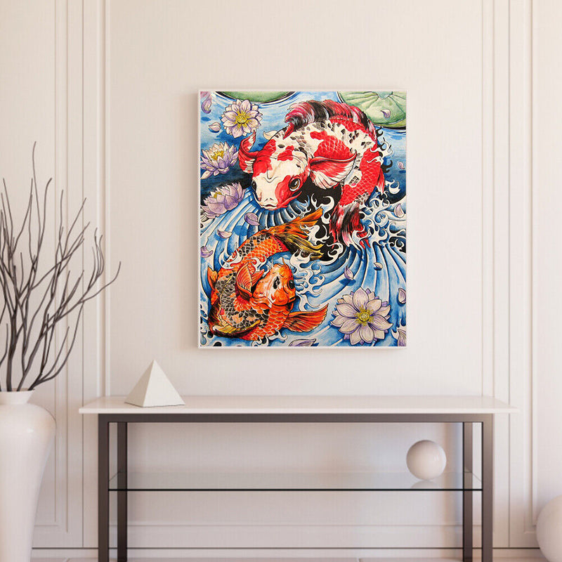 Carp Oil Paint By Numbers Kit DIY Acrylic Painting on Canvas Frameless Drawin