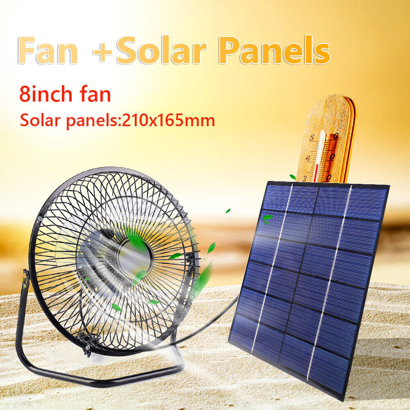 Portable 8 inch USB Solar Exhaust Fan Air Extractor Portable 7W 6V 8 inch USB