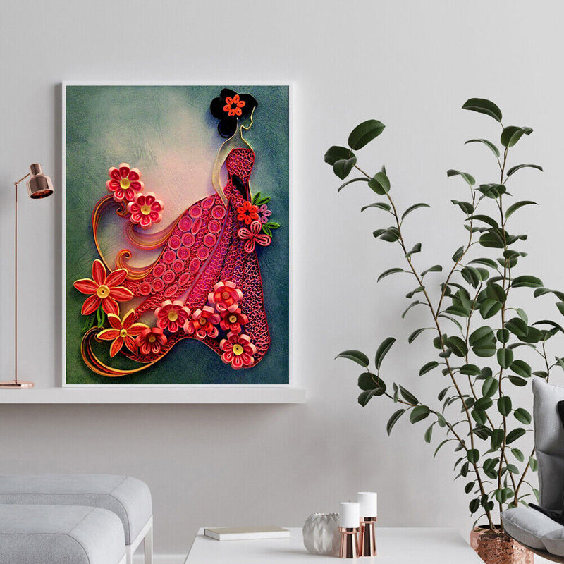 Diamond Painting Dress Women Full Round Drill Picture of Rhinestone DIY Drawing