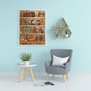 Home Bookshelf Frameless Picture Oil Paint By Numbers Hand Painted Picture
