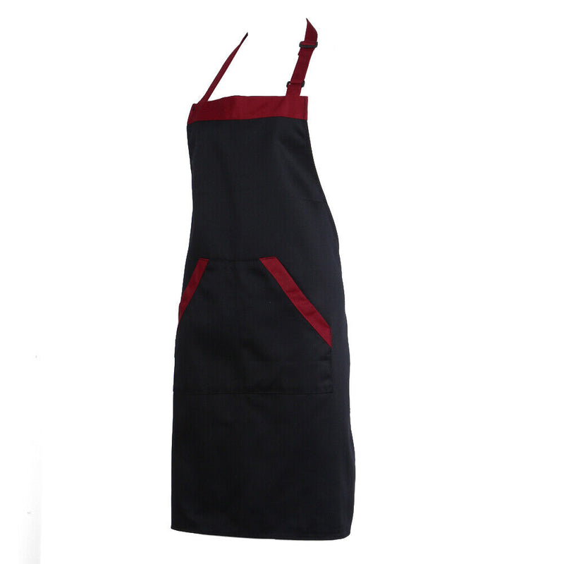 Unisex Halterneck Apron with 2 Pockets Chef Waiter Kitchen Cook Black  Tool