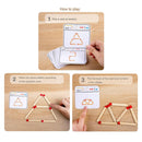 Montessori Matches Puzzles Game Wooden Toys DIY Math Geometry Board Game Toys`