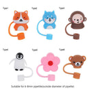 Tips Silicone Straw Plug Cup Accessories Drinking Dust Cap Cartoon Plugs Cover