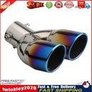 Bent Dual Exhaust Tip Bolt-on Rolled Edge Slant Cut 3 inch Inlet (Blue) Newly