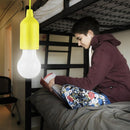 LED Hanging Light Bulb Battery Powered Colorful Pull Cord Bulbs (Yellow) Newly