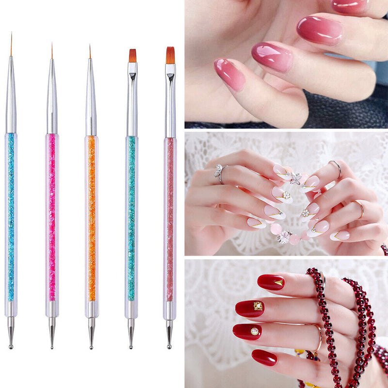 5pcs Nail Art Brush Nail Polish Lines Stripes Grid Liner DIY Manicure Pen