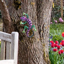 Metal Gecko Wall Outdoor Hanging Statue Home Artwork Fence Decor (Purple) Newly