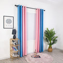1pc Simple Perforated Splicing Color Shading Curtain Room Blackout Window Drape