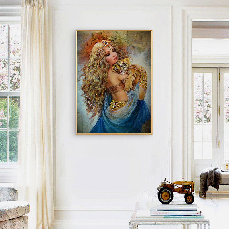 Paint By Numbers for Kids Beginner Elegant Girl Back Home Decor DIY Painting Kit