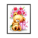 #A Full Ecological Cotton Thread 11CT 3 Teddy Bear Cross Stitch Cartoon Series K