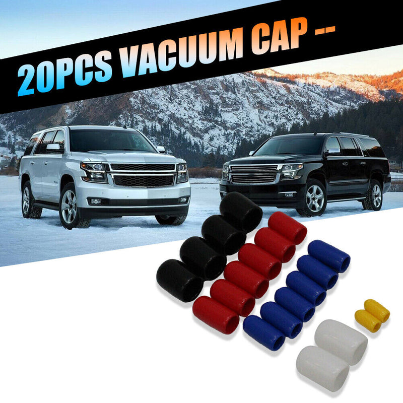 20pcs Assorted Vacuum Line Caps 1/8 3/16 1/4 3/8 5/16 inch for Chevy Ford