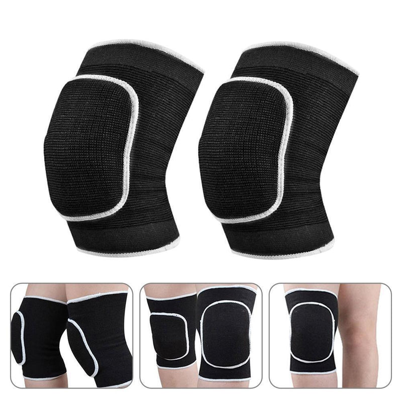 2pcs Warm Knee Support Kneepad Breathable Basketball Knee Pad Strap (Black)