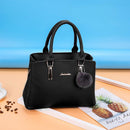 Large Capacity Women Pompom Sling Bag PU Handbag Girl Shoulder Bags (Black)