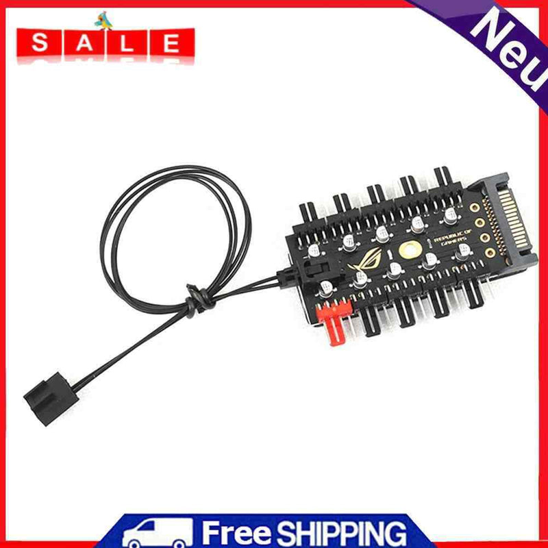 4 Pin PWM Fan HUB Splitter Chassis Four Cooler Fan Temperature Controller Board