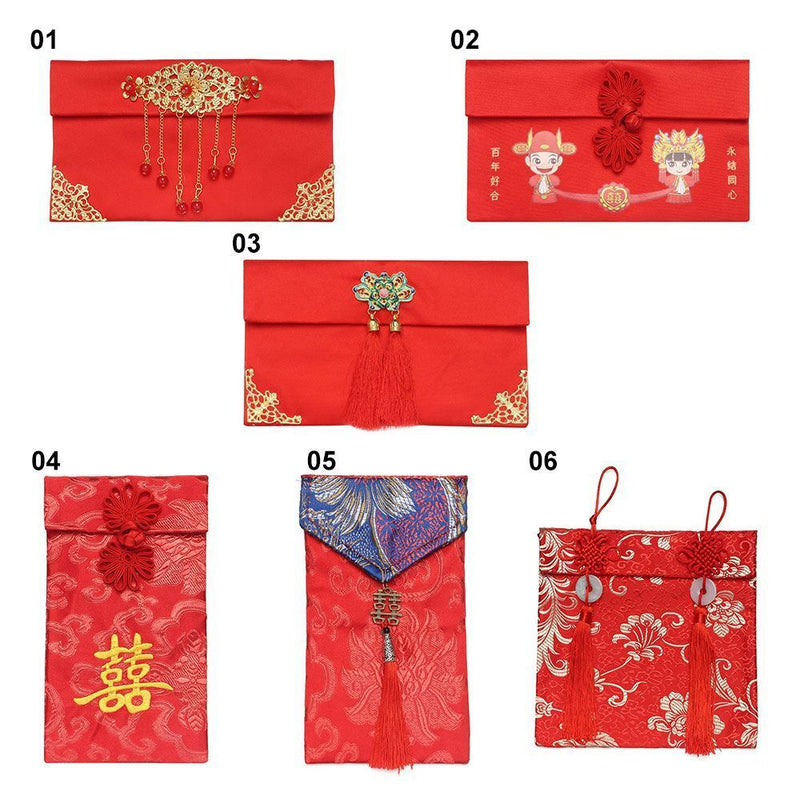Year's Wedding Banquet Bag Brocade Hand-sewn Cloth Red Envelope Chinese Style