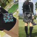 Oxford Cloth Square Golf Club Head Ball Cleaning Towel with Retractable Keych