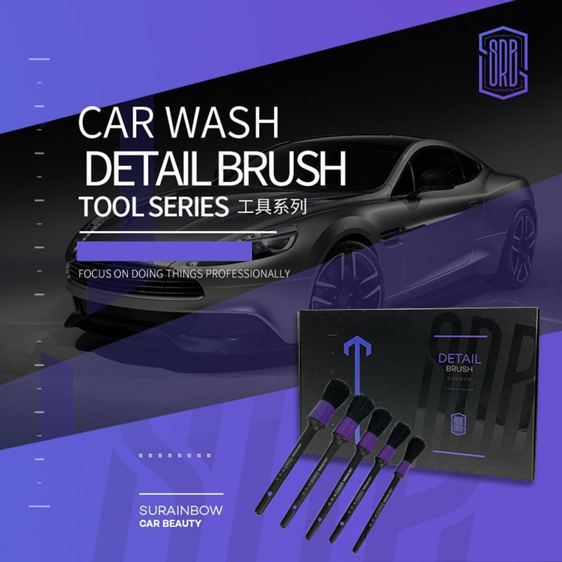 5pcs Car Detailing Brushes Soft Bristle Auto Dashboard Wheel Rim Cleaner Brushes