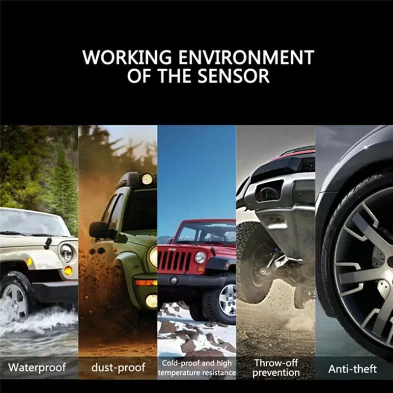 Car Tyre Pressure Temp Monitor TPMS Security Alarm System With 4 External Sensor