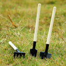 3pcs/Set Shovel Rake Spade Wood Handle Metal Head Kids Tool Tools Mini R4W0