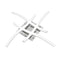 LED Ceiling Lamp 85-265V Forked Shaped Curved Modern Lamp (Cold White 4LED)