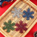 Christmas Tree Winter Ornaments Xmas Snow 10cm Plastic Snowflake Glitter Powder