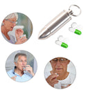 Portable Titanium Drug Holder Case Waterproof Tablet Box with Keychain (M)