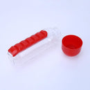 600ML Plastic 2 In 1 Combine Daily Pill Box Drinking Bottles Cups(Red)