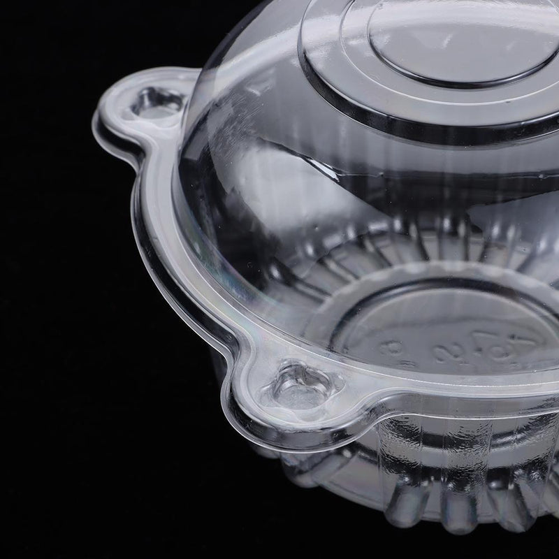 Disposable Plastic Cupcake Cases Set Cake Holders Boxes Reusable Muffin Cup