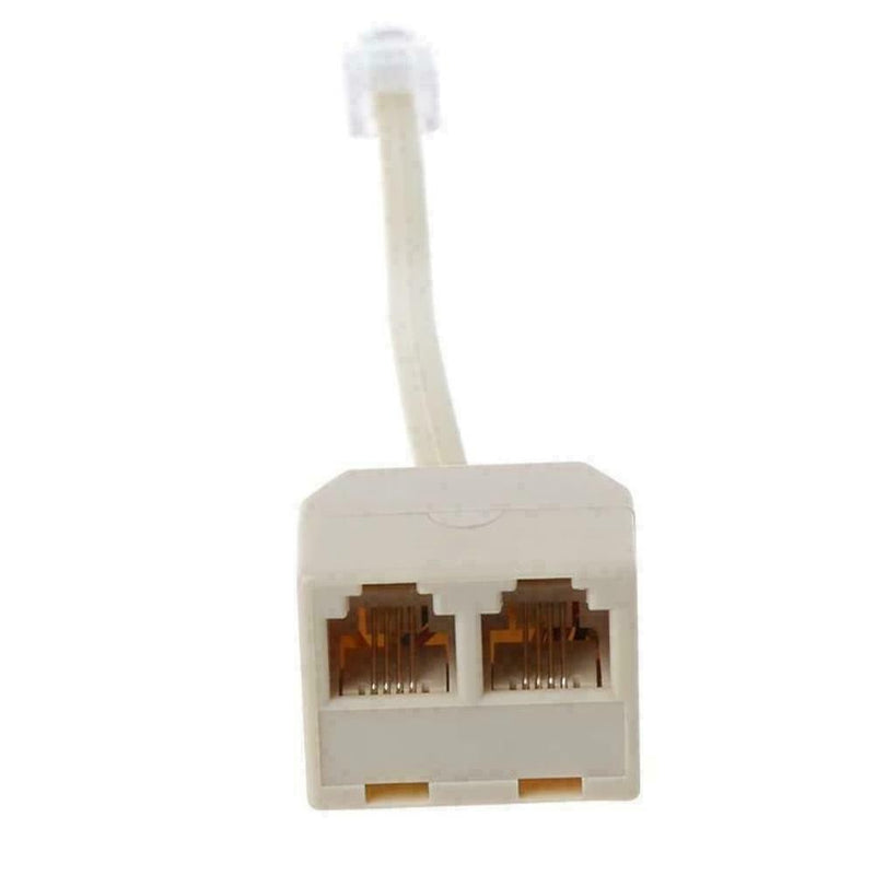 Telephone Splitter, RJ11 6P4C 1 Male to 2 Female Adapter,2 Way G9V0 RJ11 H7I8