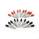 10Pcs Alligator Clips Vehicle Battery Test Lead Clips Probes 48mm Red+Black? ^?