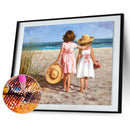Diamond Painting 5D DIY Beach Girl Hat Full Round Drill Picture