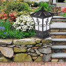 LED Solar Retro Lantern Pillar Light Outdoor Column Lamp Garden Fence Decor
