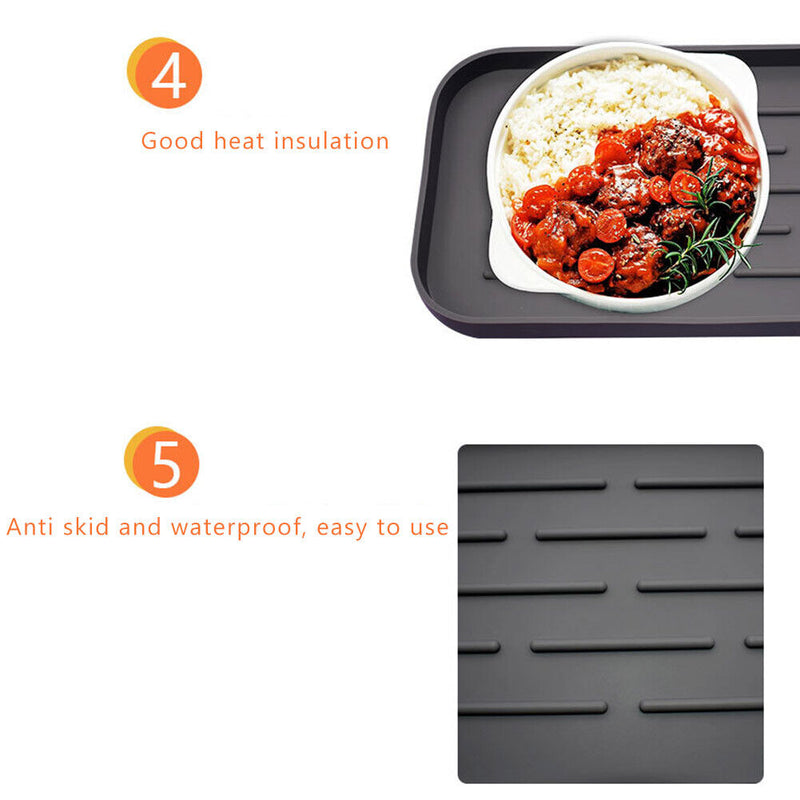 #A Silicone Kitchen Sink Drain Tray Organizer Non-slip Countertop Storage Holder
