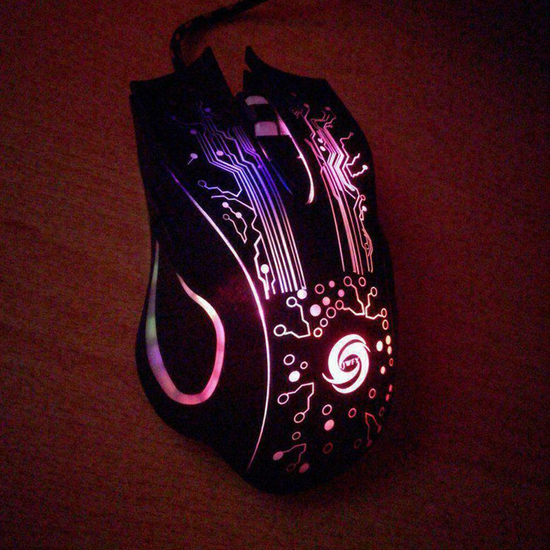 Wired Gaming Mouse 5500DPI 6 Buttons LED USB Optical Fo Pro B7D2 Laptop I2S5