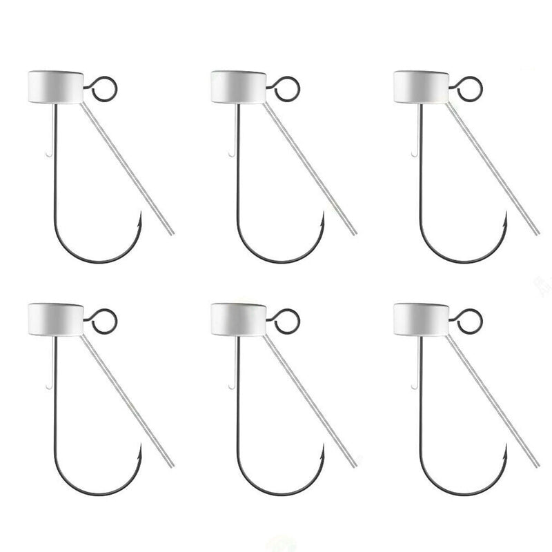 6pcs/Lot Mushroom Head Bass Fishing Hooks for Soft Bait Stainless Steel Hook