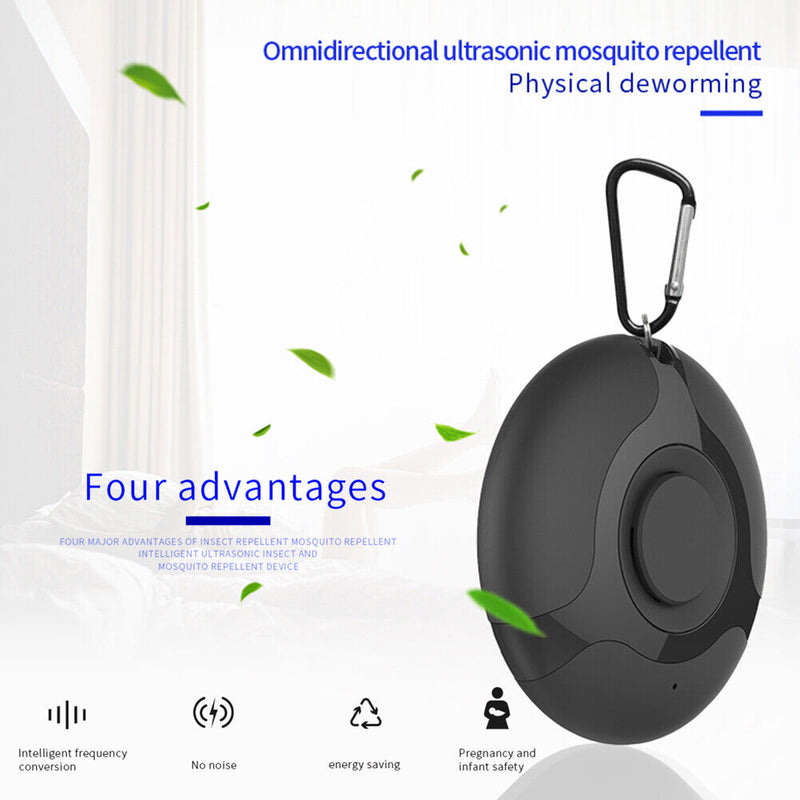 Portable USB Mosquito Repeller Ultrasonic Electronic Pest Repellent (Black)