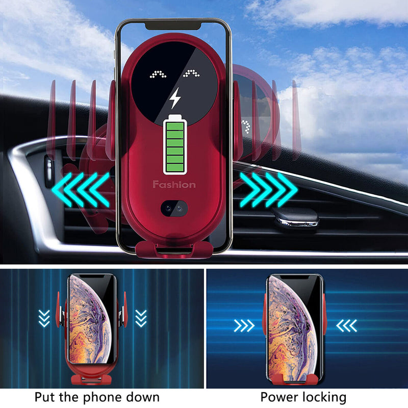 #A Wireless Car Charger Auto Clamping Air Vent Phone Holder Compatible with iP